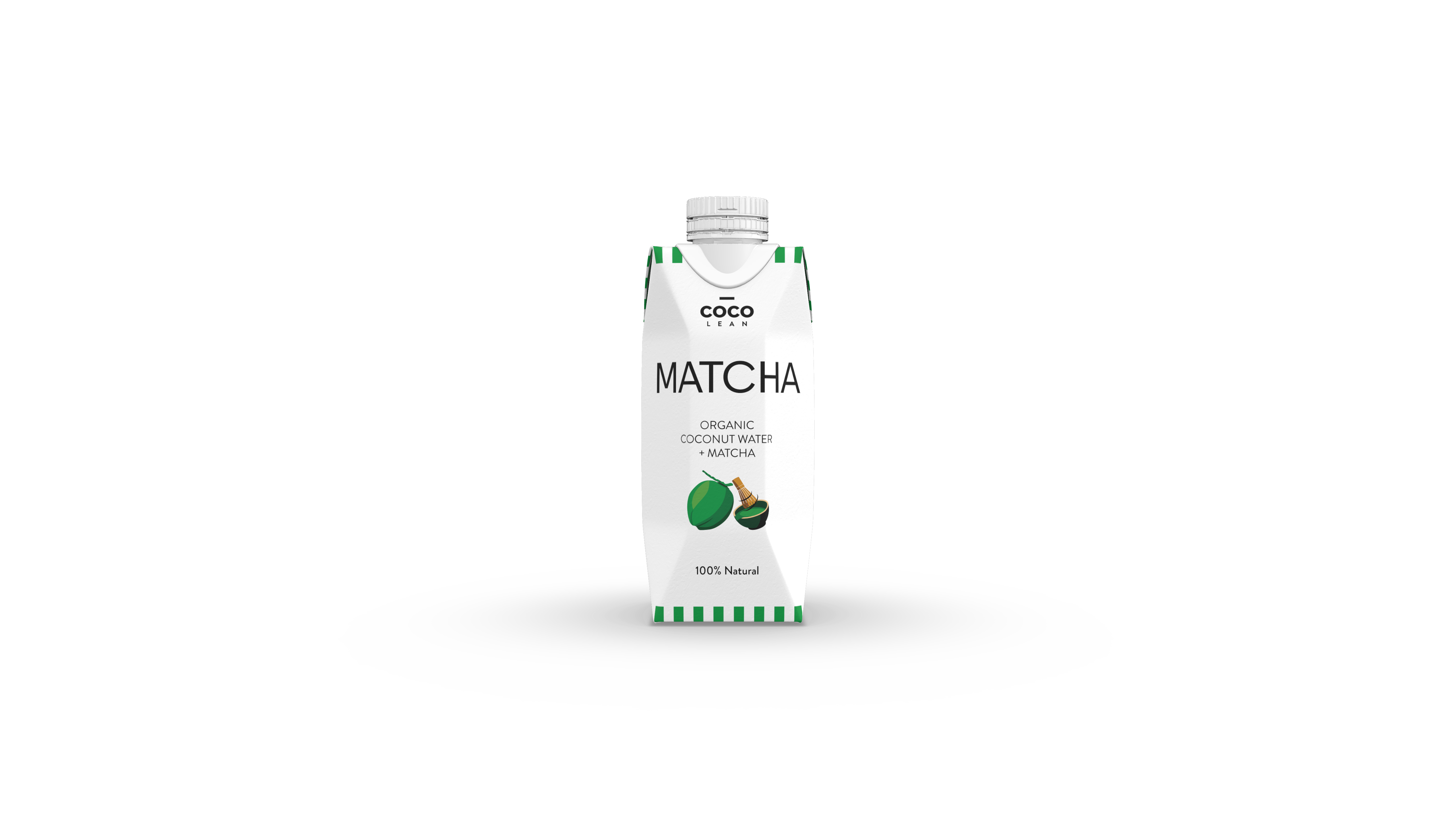cocolean MATCHA organic coconut water with ceremonial matcha, 330 ml